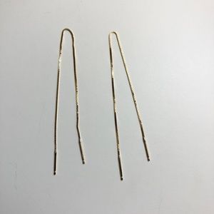 14K yellow gold threader earrings
